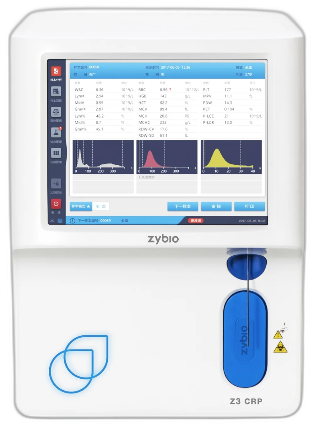 Zybio Z3 CRP Hämatologie-Analyzer mit integrierter CRP-Messung